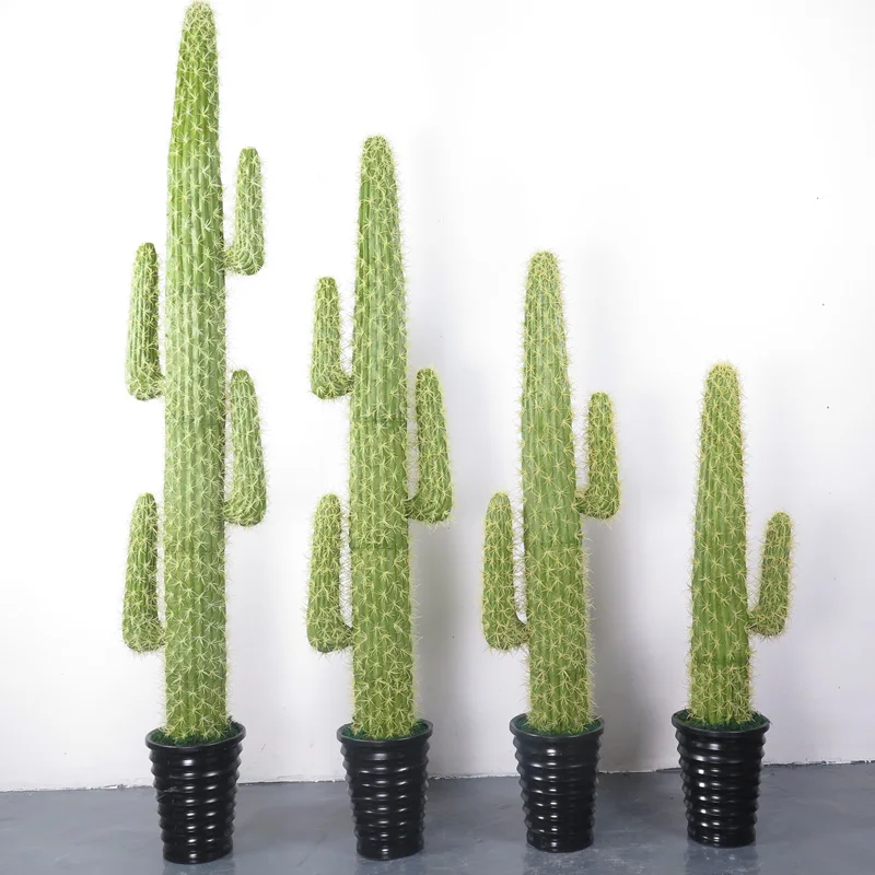 Large Artificial Cactus Plastic Pots Plants Wholesale Fiberglass