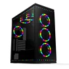 OEM/ODM ATX Gaming Computer Case 4 Sides Tempered Glass Mid Tower PC Case With RGB Fans and RGB Strip