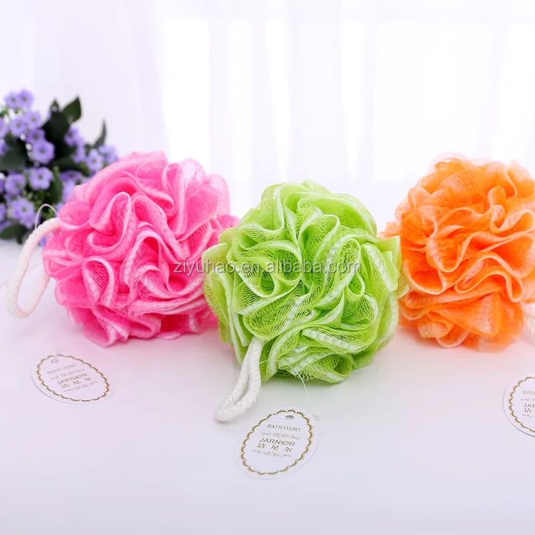 Promotional Colorful Soft Mesh Sponge,Mesh Shower Sponges,Bath Flower