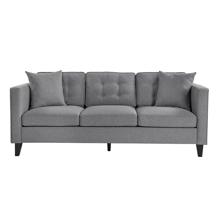 Wholesale set price gray 3 seater wooden furniture compact sofa design
