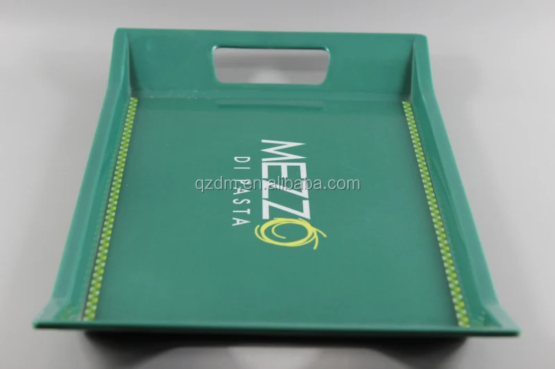 Custom Printed Melamine Serving Tray , Plastic Green Tray