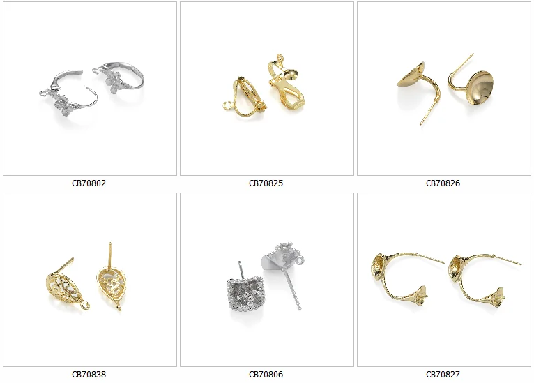 Wholesale Square Gold Plated Filled Brass Earring Findings Stud Jewelry