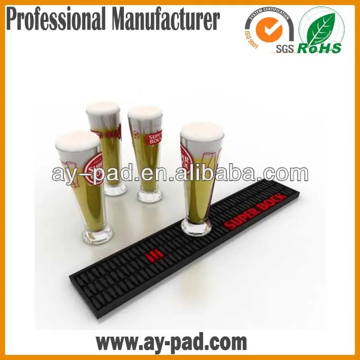 Personalized Soft Pvc Bar Runner, Customized Logo Printed Beer Bar Mats 
