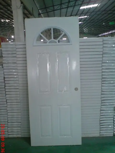 Steel Half Moon Glass Door,Glass Metal Door,4 Panel Steel Entry Door