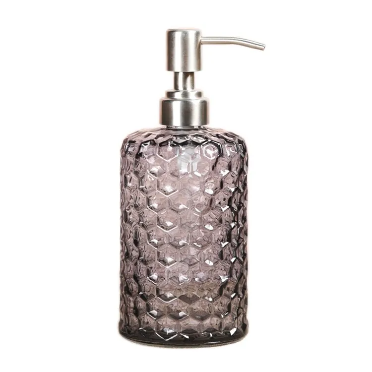 Clear Cone Glass Hand Soap Dispenser For Liquid Soap With Stainless ...