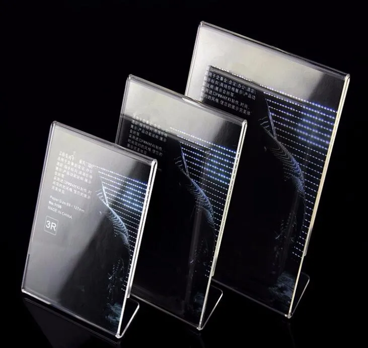 Crystal A4/a5/a6 Acrylic L Shaped Display Stand Poster Frame Holder