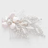 Amelie New Product 2019 Charming Shell Flower Crystal Bridal Hair Accessories Wedding Headpiece Side Hair Comb
