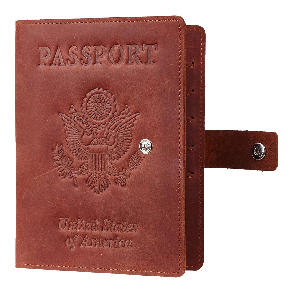 Factory Wholesale Custom Logo Passport Holder Rfid Leather Card Holder