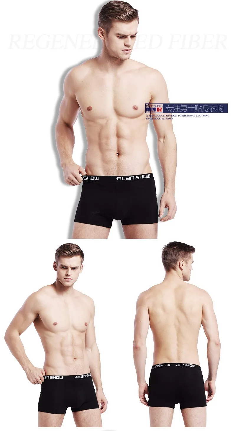 Boxer Court En Fiber De Bambou Pour Hommes,4 Pièces 27s,Slips Pour