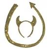Fashional Devil Horn Headbands Hairbands With Tail For Adults Party Cosplay Idea