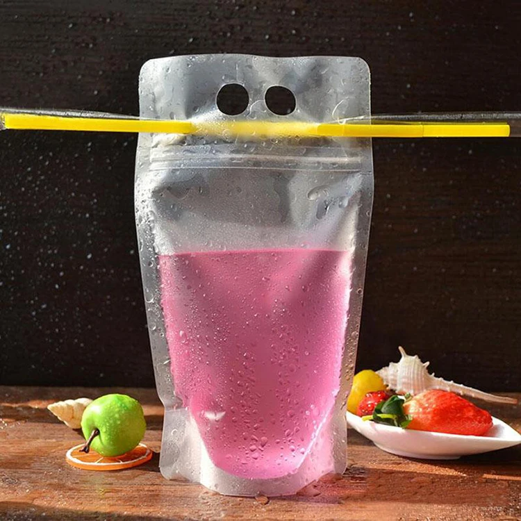 Wholesale Custom Plastic Drink Bag With Tight Zipper For Juice Packing ...