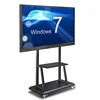 86 Inch Full HD Interactive Flat Screen LCD Monitor TV Panel With Mobile Standing Bracket For Conference