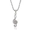 pendant-00012 Factory direct rhodium gold plated new musical note pendant for jewelry making.