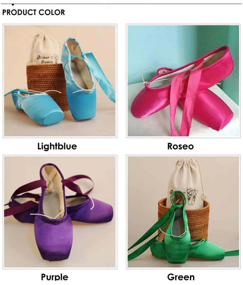 New Arrivals Colorful Ballet Dance Toe Shoes For Girl Professional