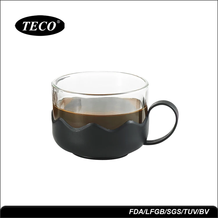 Glass Tea Coffee Cup With Plastic Handle (150ml) Buy Glass Tea Cup