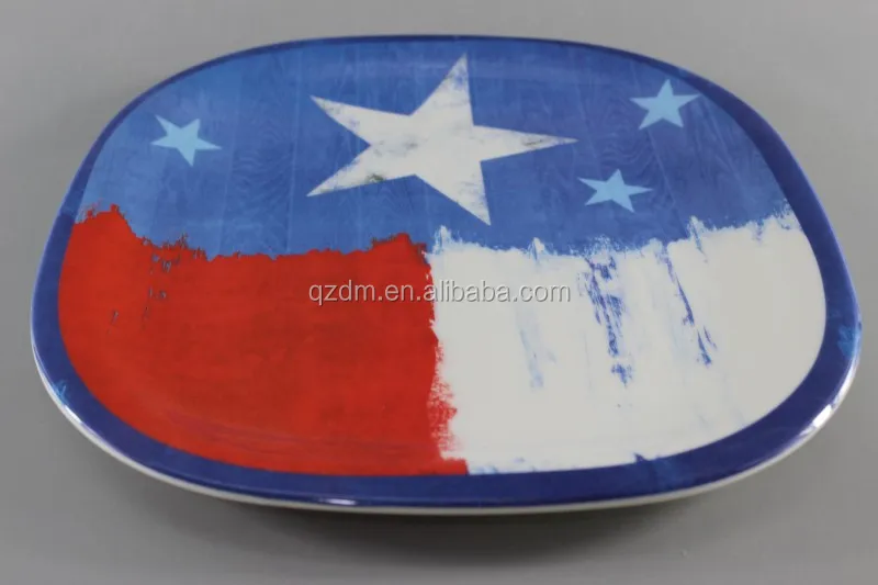 Square melamine dinner plate 8-11"