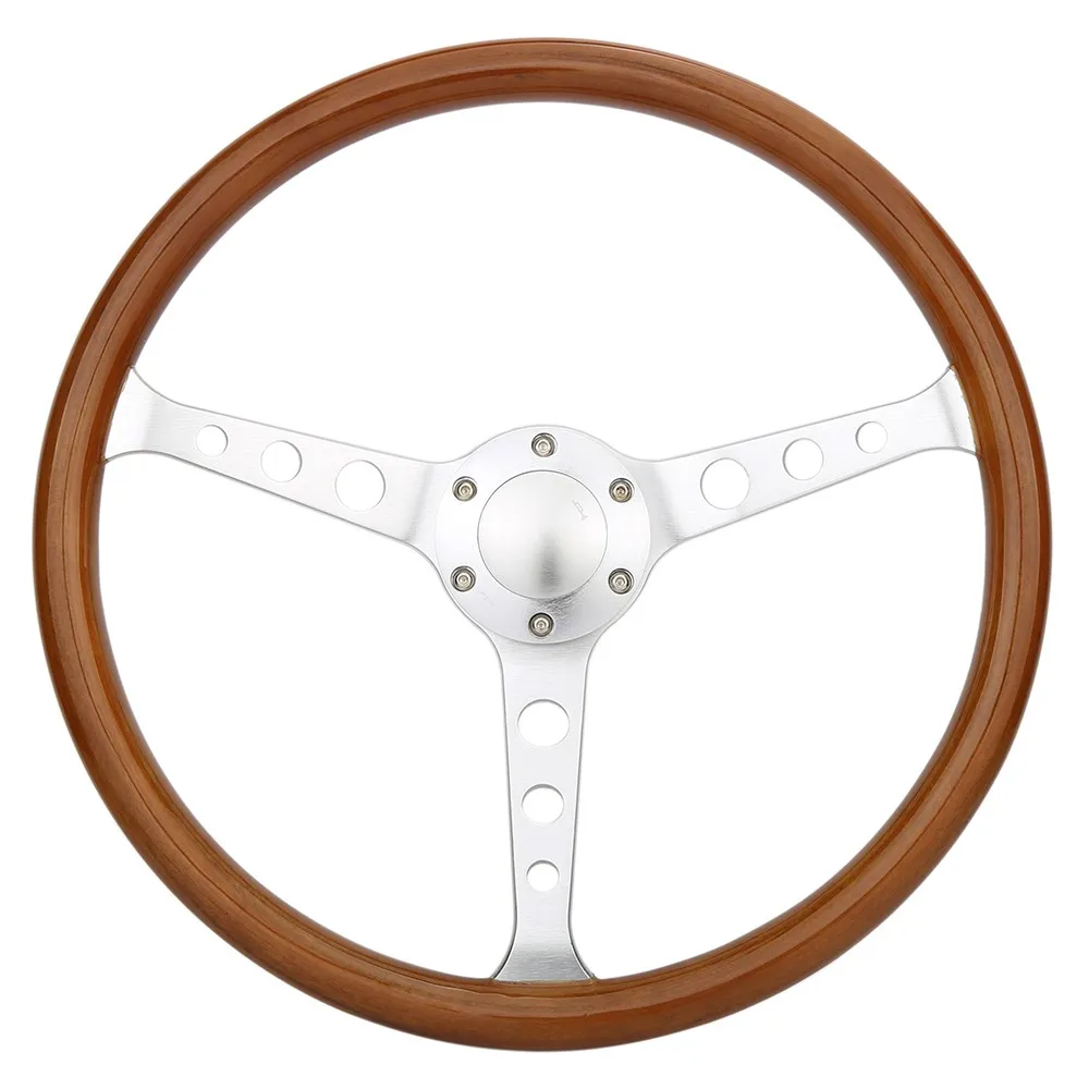 380mm Classic Steering Wheel Wood For Classic Antique Cars Real Wooden ...