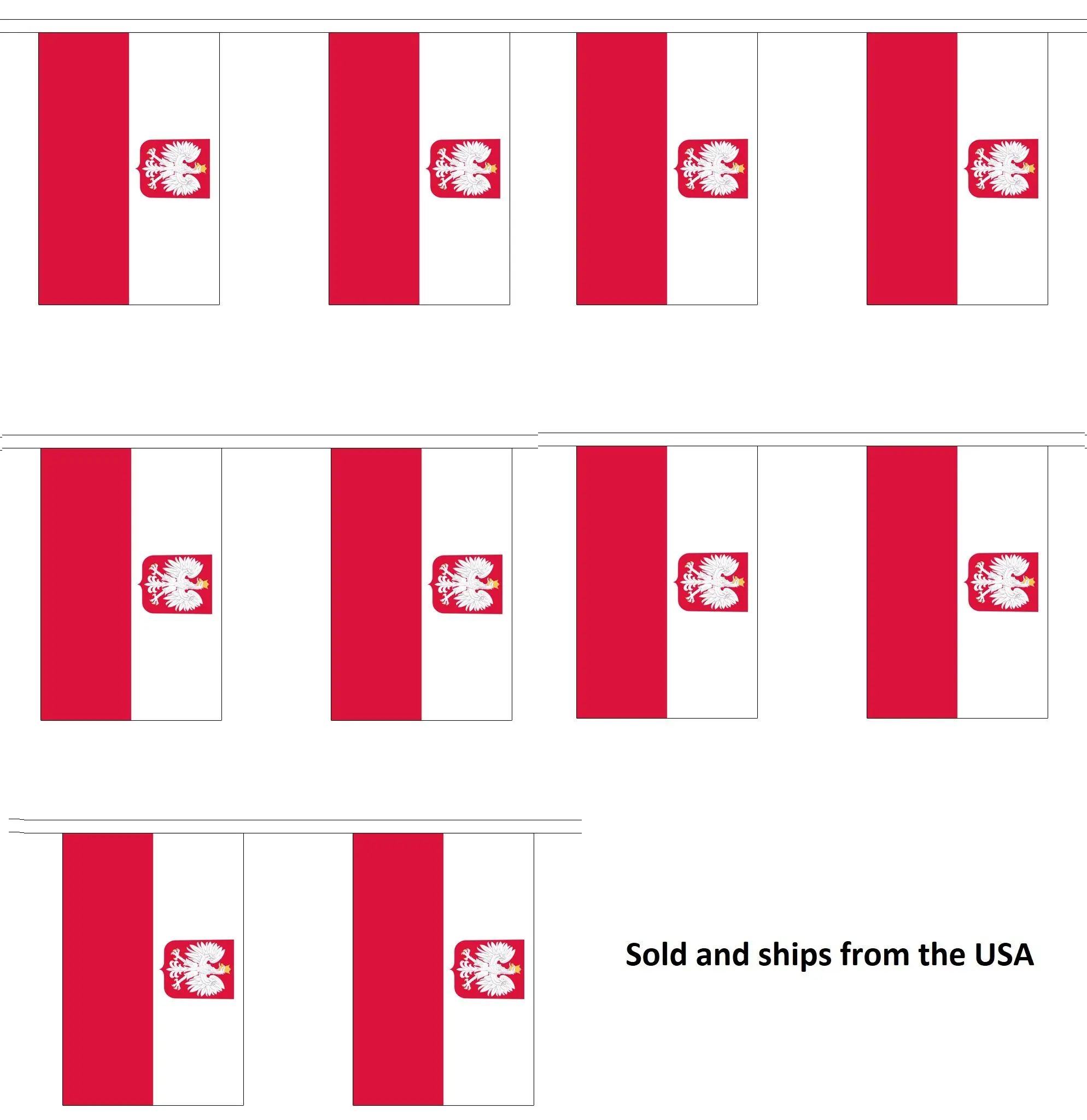 Buy 10 Poland Eagle String Flag Party Bunting Has 10 Polish Eagle