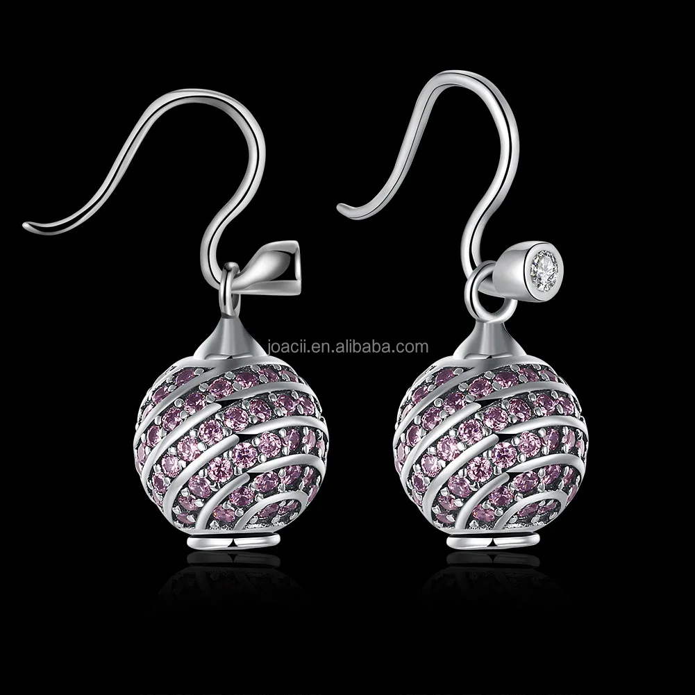 S925 Sterling Silver Jewelry Drop Earring With Orhange