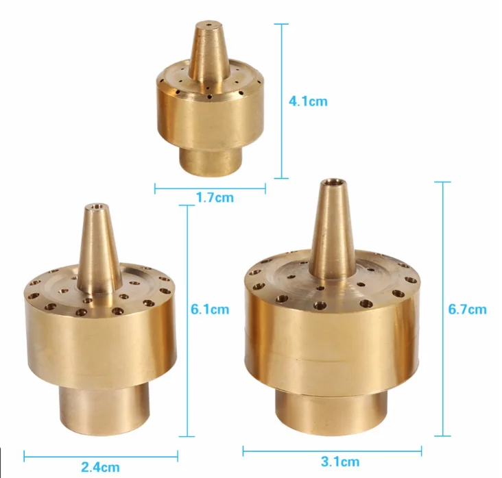 3/4 1/4 Fdit 1/2 1/4 Brass Column Style Fountain Nozzle Garden Pond Fountain Water Nozzle Porous Scattering Sprinkler Spray Head Gold 