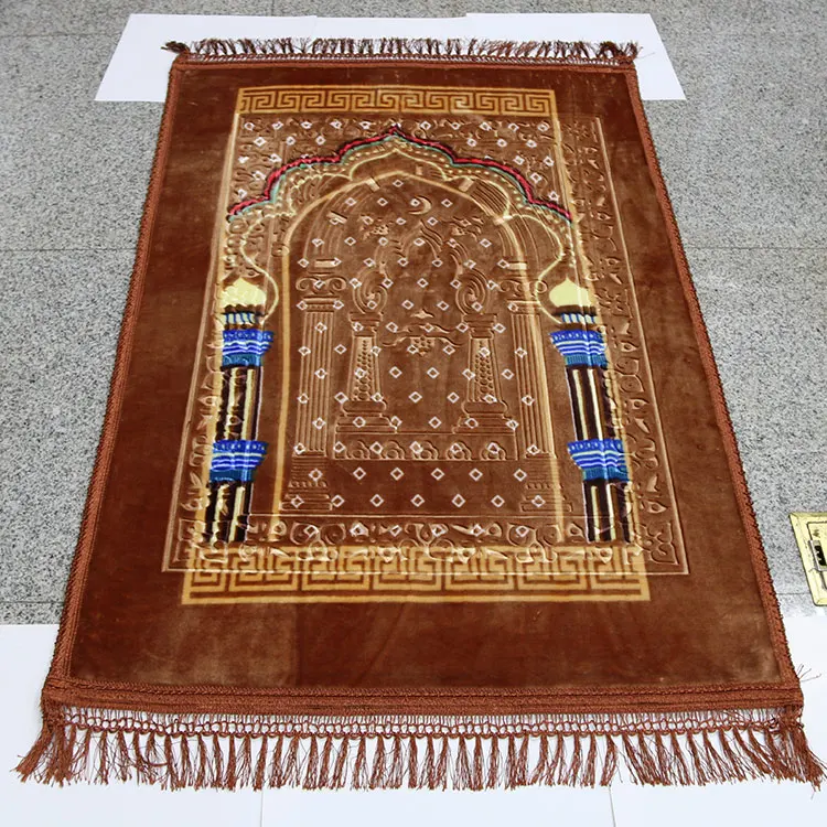 IMIKEYA Praying Rug Portable Prayer Carpet Mat Polyester Fiber Muslim Area Rugs for Church Home Hall Praying Rug Camping Bedroom Green 