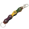 Handcrafts leather connect chain new design key rings wholesale