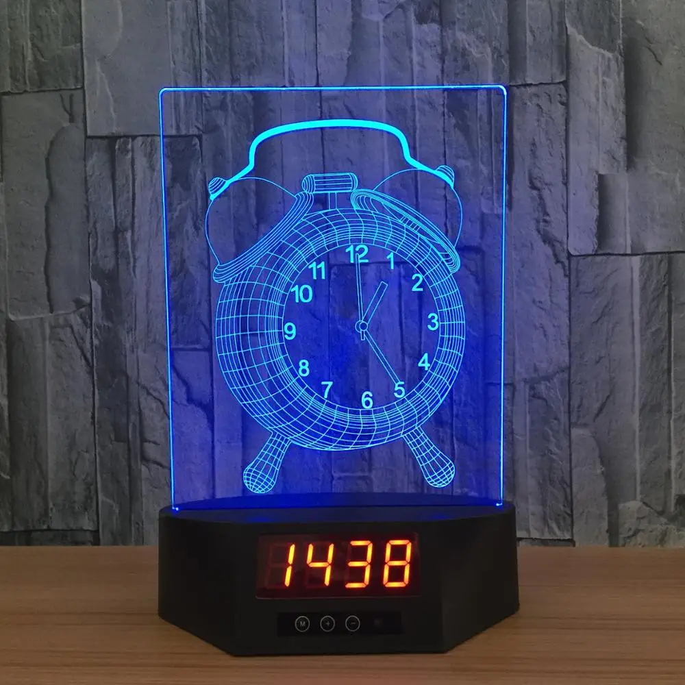 Zogift 2019 Newest Cool Alarm Clock Lamp 7 Color Changing Led 3d