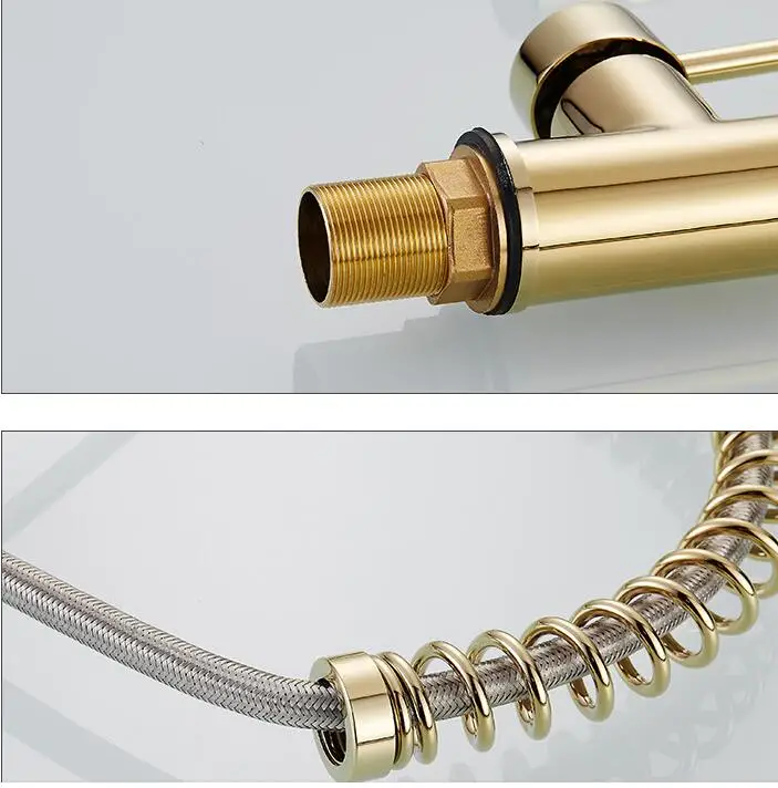 High Pressure Pull Down Out Gold Copper Kitchen Faucet Buy Copper Kitchen Faucet Kitchen Mixer Tap Pull Out Gold Kitchen Faucet Product On Alibaba Com