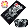 Flames Skull Motorcycle Tube Scarf Headgear Riding Skull Face Shield Outdoor Magic Seamless Bandana Multifunctional Headwear
