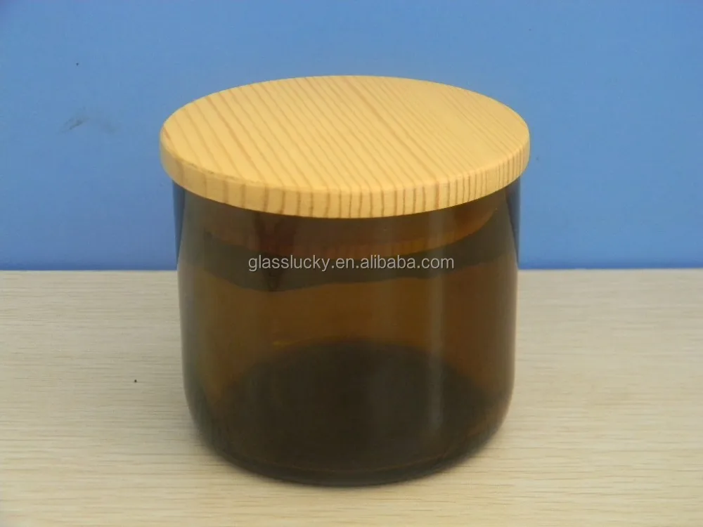 7oz Copper Candle Jar,Recycle Glass Copper Candle Jar With Wood Lid For