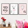 Sweet Enjoy Little Things Quote Girls Pink Canvas Paintings Wall Art Pictures Nordic Poster Print Home Decor