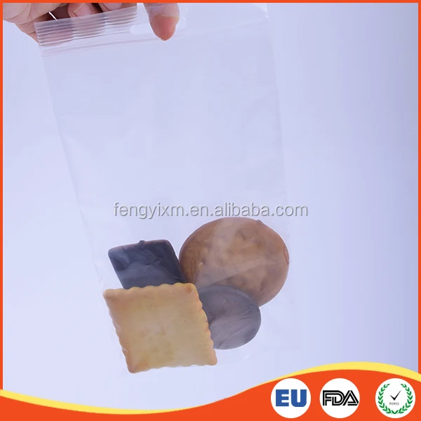 Transparent plastic resealable snack/cookies storage waterproof dry bag with handle hole