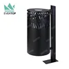 DA-78J Black Pole Standing Dustbin Outdoor Modern Style Trash Can Outdoor Trash Receptacle Commercial Garbage Bin Outdoor