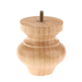 Oem Wood Table Leg For Furniture With Screw High Quality Rubber