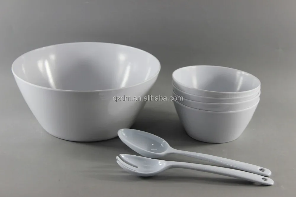Plain White Melamine Bowl Set Of 7 Piece