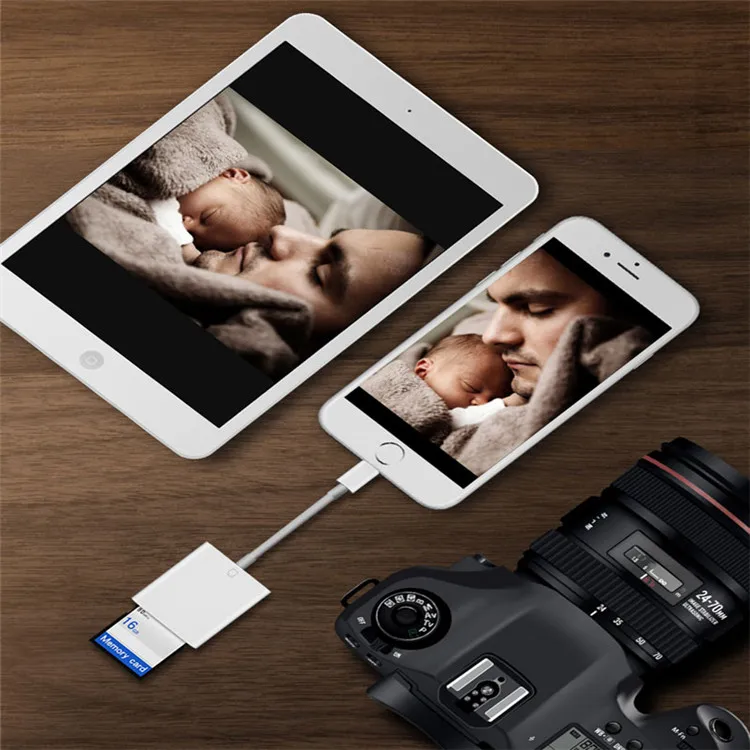 LS01 Smart Camera 8pin sd card reader with OTG for iphone ipad