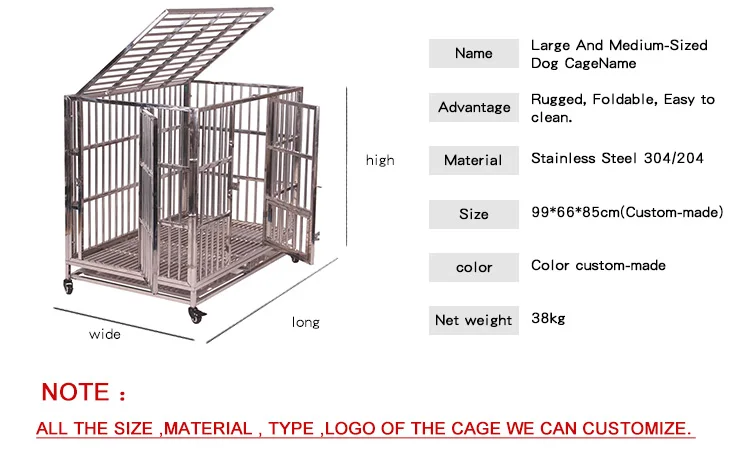 Portable heavy duty galvanized dog crate foldable dog cage