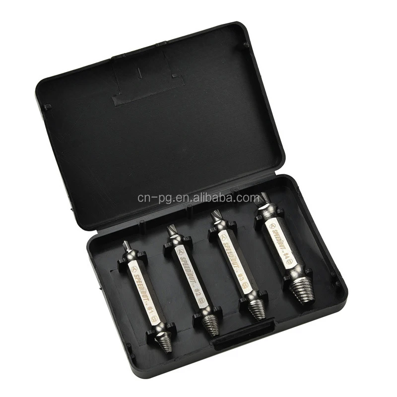 Set Of 4pcs High Speed Steel Doublehead Screw Extractor Multipurpose