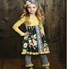 wholesale kid clothing boutique children clothing set girls winter ruffle outfit fall/winter baby girls outfits children clothes