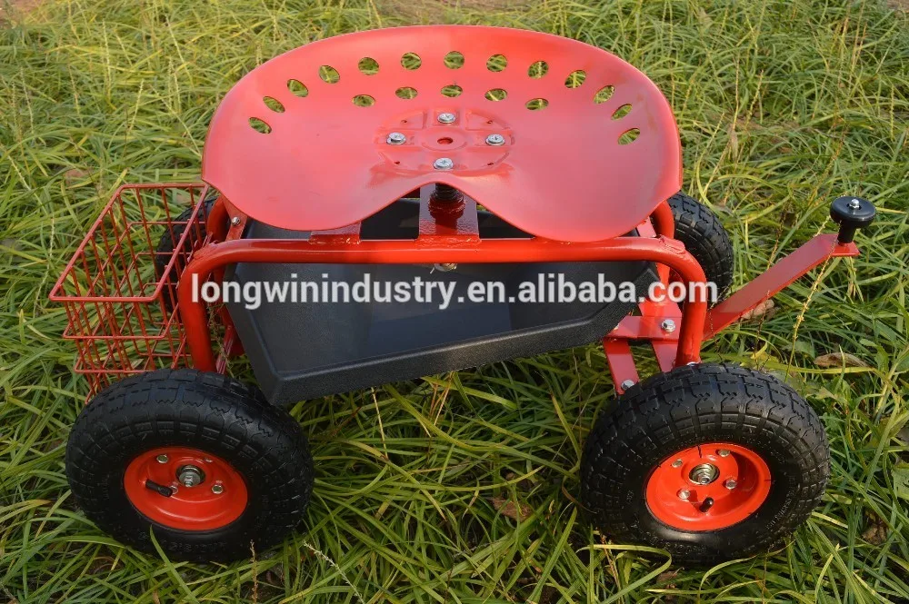 Carrello GIARDINAGGIO ROLLING REGOLABILE VERDE LAVORO SEDILE GIREVOLE GIARDINO Heavy Duty