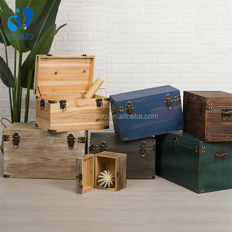 Rustic Fruit Box WanuoCraft Vintage Rustic Handmade Rectangle Wooden Fruit Storage Boxes ...