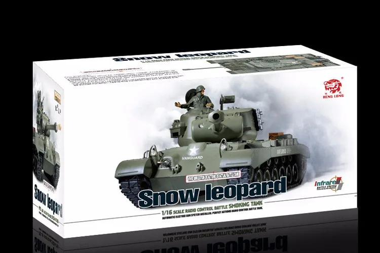 Heng Long RC Tank 2.4G Pershing Snow Leopard SMOKING and SOUND & BB SHOOTING 