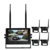 Digital 4ch Split and Quad view 7" wireless reversing camera system with 4 pcs Wireless Cameras for truck,tractor,van ,Trailer