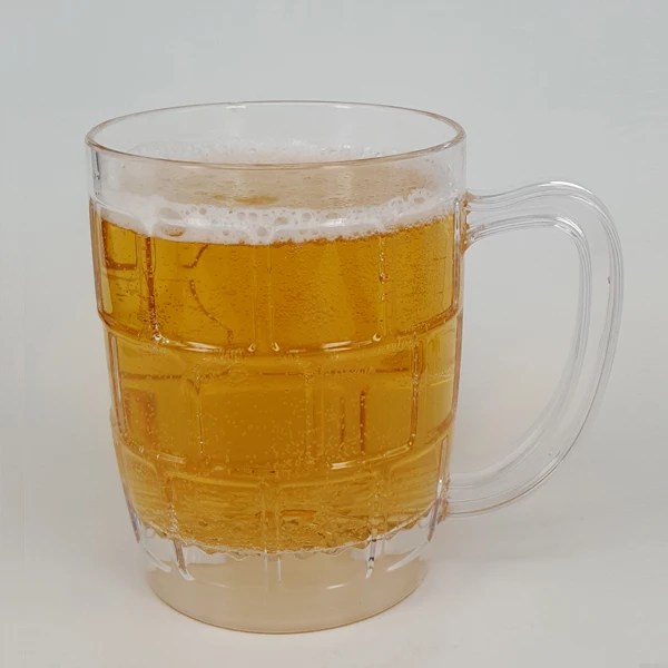 590ml Clear Double Walled Mug 20oz Plastic Beer Mug Bulk Plastic