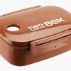 600ML Manufacturer rectangular plastic 2 compartment lunch box