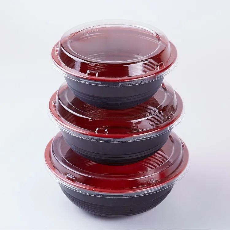 550ml Disposable Plastic Soup Bowl With Lid For Take Away