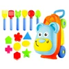 Cute bear trolley plastic beach toys sand with shovel and sand mold