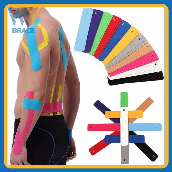 Kinesiology Tape For Athletes,Precut Strips Of Blue Therapeutic Sports