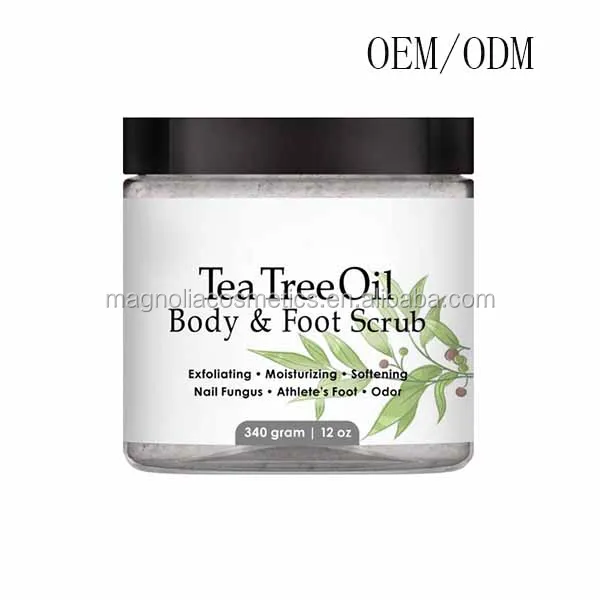 private label pure tea tree oil body and foot scrub