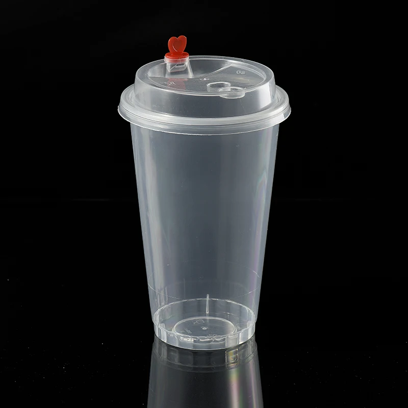 Transparent 500ml Disposable Injection Coffee Plastic Cup With Lid ...